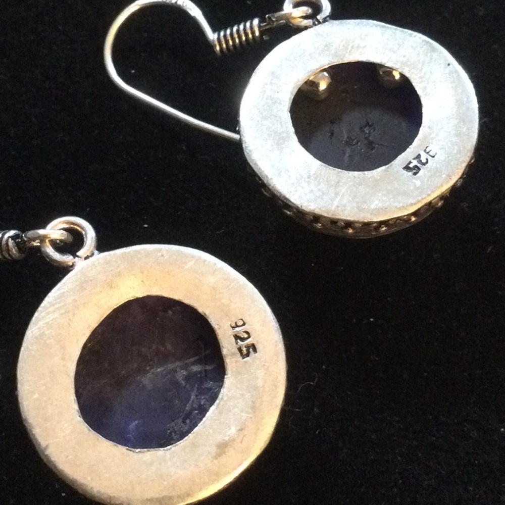 Genuine Faceted Sapphire Earrings - Picture 7 of 10